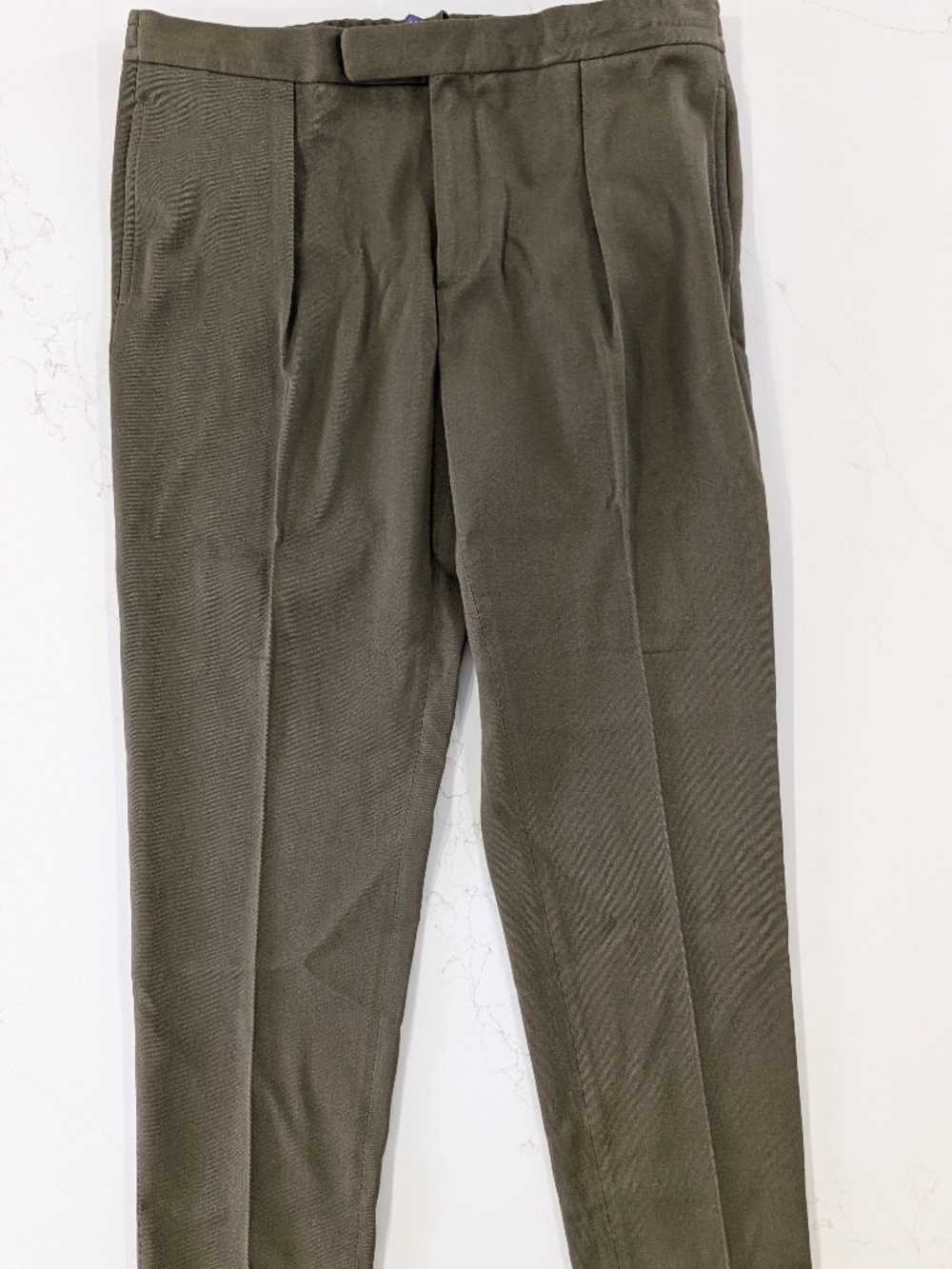 Ralph Lauren Purple Label Davis Dress Pants Trousers 38 Olive Green Cotton NWT